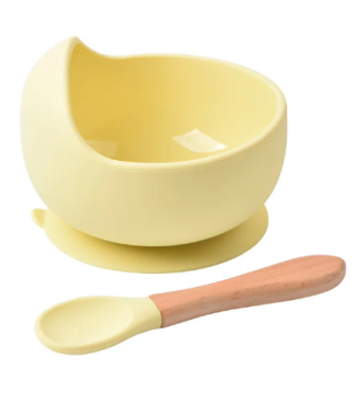 Bol Silicone + Cuillère en bois