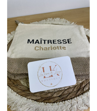Trousse en toile de jute et...