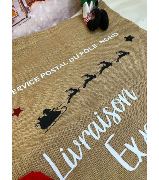 Hotte du Père-Noël en Toile de Jute