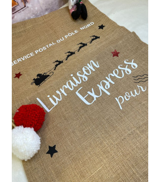 Hotte du Père-Noël en Toile de Jute