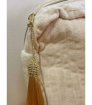 Pochette velours avec pompon