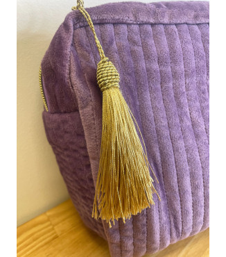 Pochette velours avec pompon
