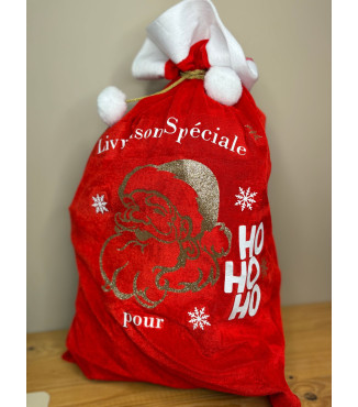 Hotte Père-Noël en velours