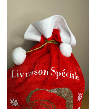 Hotte Père-Noël en velours