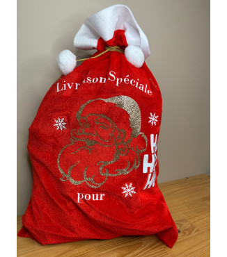 Hotte Père-Noël en velours