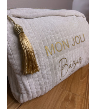 Pochette velours avec pompon