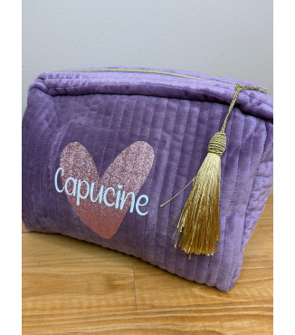 Pochette velours avec pompon