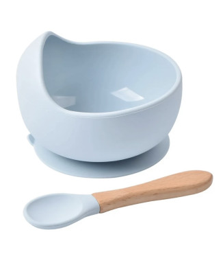 Bol Silicone + Cuillère en bois