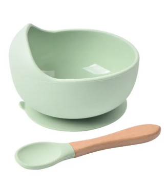 Bol Silicone + Cuillère en bois