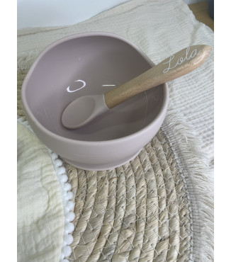 Bol Silicone + Cuillère en bois